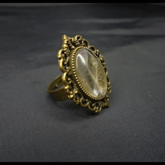 Boho Dried Flowers Ring Lavender Flower, Rustic Cottagecore One of a Kind - Picture 6 of 8